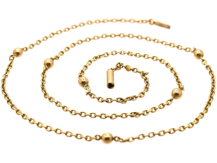 Edwardian 15ct Gold Chain with Bobble Detail