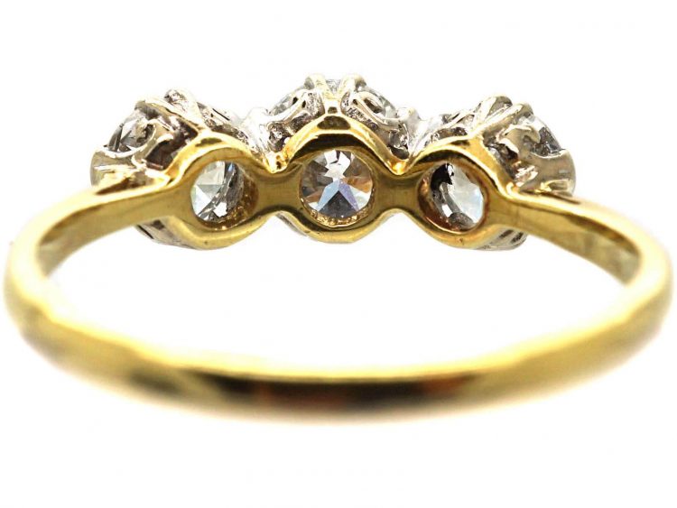 1920s 18ct Gold & Platinum, Three Stone Diamond Ring