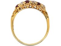 Victorian 18ct, Gold Ruby & Diamond Chequerboard Ring