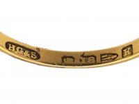 Victorian 18ct Gold Five Stone Ruby Carved Half Hoop Ring