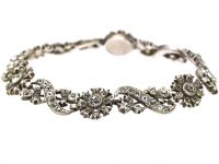 Georgian Silver & Paste Bracelet with Flower & Leaf Motif