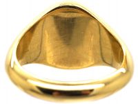 18ct Gold Signet Ring Engraved with a Fleur de Lys & Snake Entwined by Charles Green & Sons