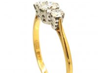 Early 20th Century 18ct Gold & Platinum, Three Stone Diamond Ring