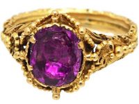 Georgian 18ct Gold Ring set with a Pink Topaz