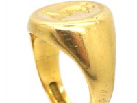 18ct Gold Signet ring with Engraved Dog by Charles Green & Sons