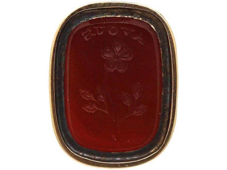 Georgian Three Colour Gold Seal with Carnelian Base