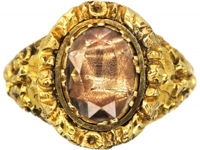Georgian 18ct Gold & Foiled Rock Crystal Ring