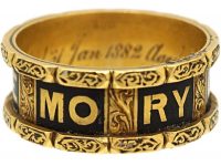 Georgian 18ct Gold & Black Enamel Memorial Ring
