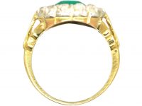 Victorian 18ct Gold, Emerald & Diamond Pear Shaped Ring