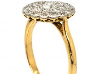 Edwardian 18ct Gold, Platinum & Diamond Cluster Ring