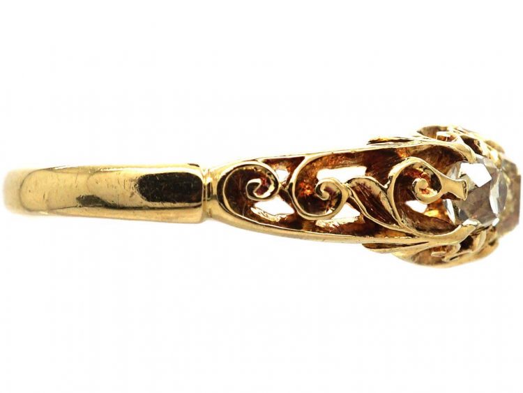 Victorian 18ct Gold,Three Stone Old Mine Cut Diamond Ring