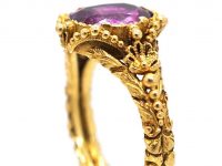 Georgian 18ct Gold Ring set with a Pink Topaz
