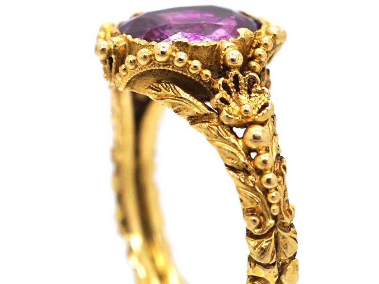 Georgian 18ct Gold Ring set with a Pink Topaz