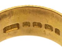 Victorian Three Colour 18ct Gold Wedding Ring with Laurel Leaf Motif