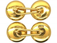 Edwardian Rock Crystal Cufflinks with Carved Intaglios of Dogs