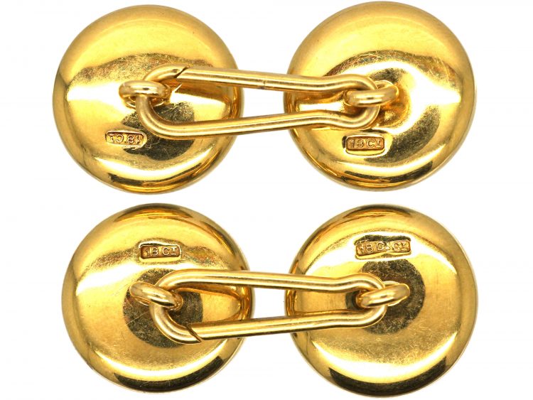 Edwardian Rock Crystal Cufflinks with Carved Intaglios of Dogs