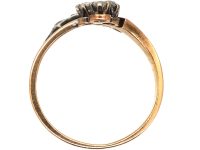 French Art Nouveau 18ct Gold & Diamond Three Leaf Clover Ring