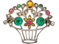 Edwardian Silver & Paste Giardinetti Brooch