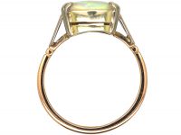 Art Deco 9ct White & Yellow Gold Ring set with a Pear Shaped Opal