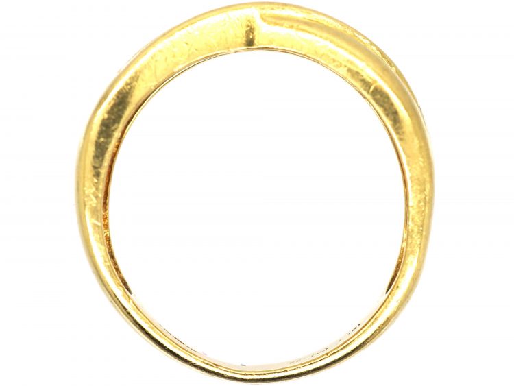 18ct Gold Crossover Ring set with Diamonds