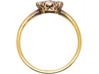 Edwardian 18ct Gold Diamond Daisy Cluster Ring