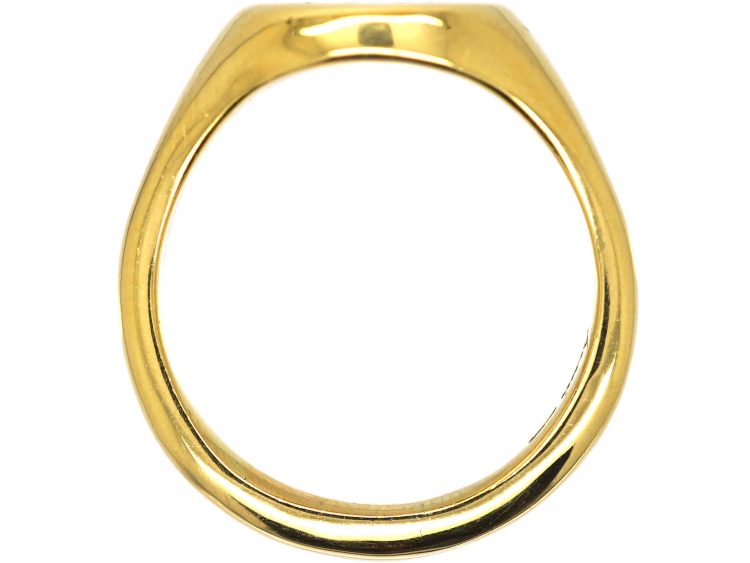 18ct Gold Signet Ring with Bull Taurus Intaglio