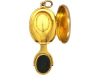 Victorian 15ct Gold Locket with Hinged Seal Inside