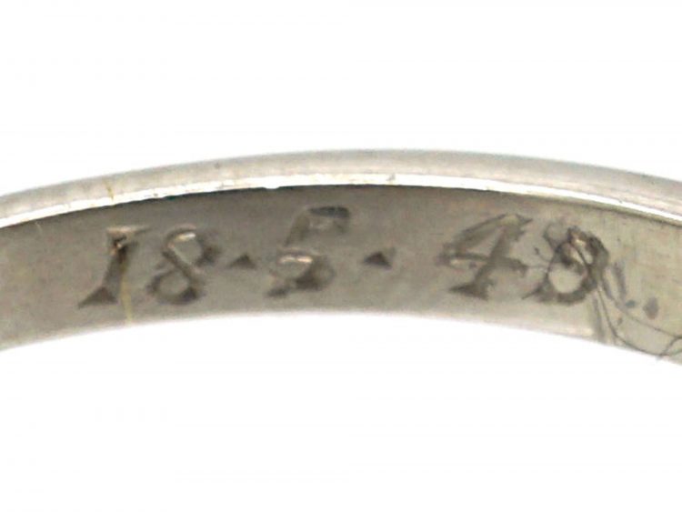 Retro Platinum, Diamond Solitaire Ring with Diamond set Shoulders