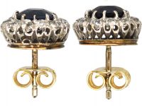 Early 20th Century 18ct White & Yellow Gold, Sapphire & Diamond Cluster Earrings