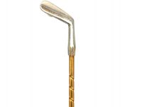Edwardian 15ct Gold & Platinum, Gold Club Tie Pin set with a Natural Pearl