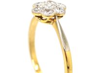 Edwardian 18ct Gold & Platinum Diamond Cluster Ring