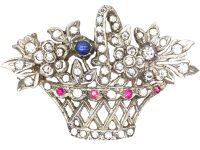 Edwardian Silver & Paste Giardinetti Brooch