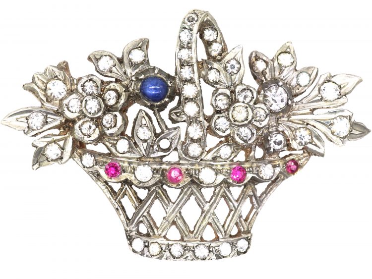 Edwardian Silver & Paste Giardinetti Brooch