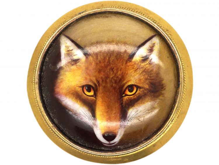 Victorian 15ct Gold, Enamelled Fox Brooch by William Essex