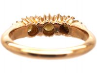 Victorian 18ct Gold Ring set with Three Natural Split Pearls with Rose Diamond Detail