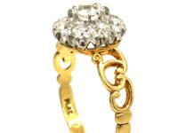 Edwardian 18ct Gold & Platinum Diamond Cluster Ring