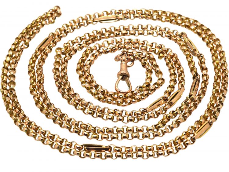 Victorian 9ct Gold Chain with Long Link Detail