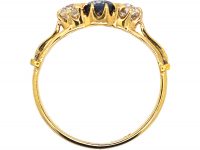 Edwardian 18ct Gold, Sapphire & Diamond Three Stone Ring