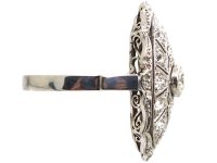 Early 20th Century 18ct Gold & Platinum Oval Ring set with Diamonds