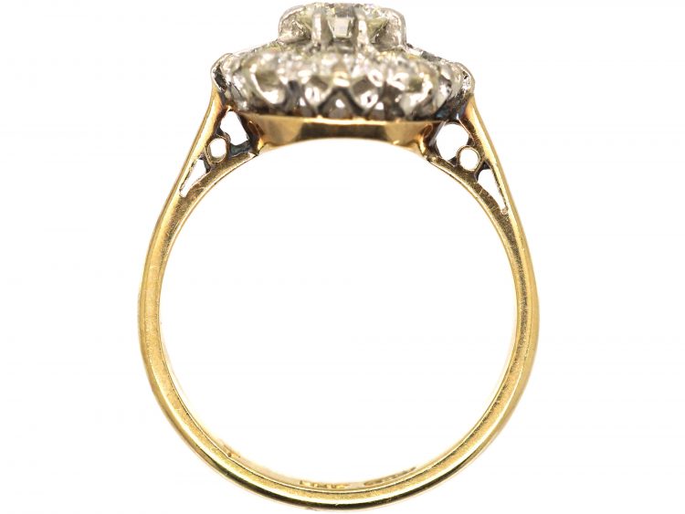 1950s 18ct Gold & Platinum, Diamond Cluster Ring