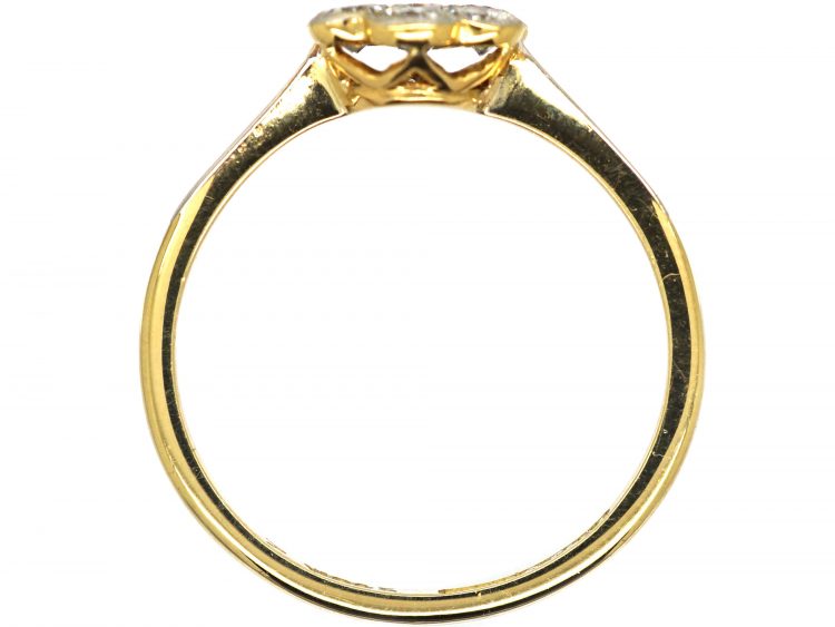 Edwardian 18ct Gold & Platinum Diamond Cluster Ring