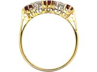 18ct Gold, Ruby & Diamond Five Stone Ring