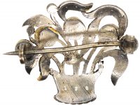 Edwardian Silver, Marcasite & Coloured Paste Giardinetto Brooch