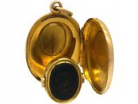 Victorian 15ct Gold Locket with Hinged Seal Inside
