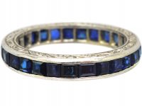 Art Deco Platinum & Sapphire Eternity Ring