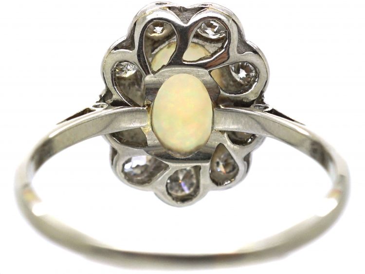 Early 20th Century Opal & Diamond Cluster Ring