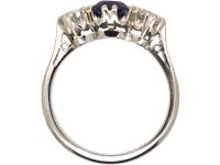Art Deco Platinum, Sapphire & Diamond Three Stone Ring