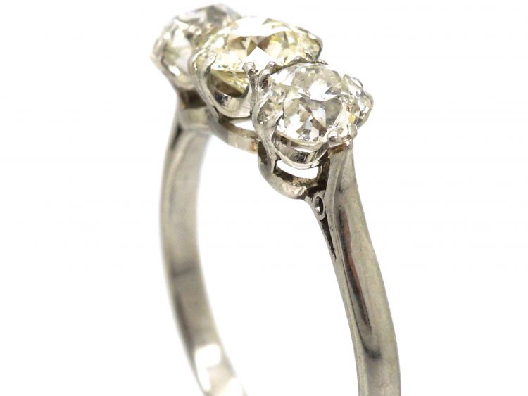 Art Deco Platinum, & Diamond Three Stone Ring