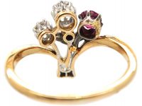 Early 20th Century 14ct Gold & Platinum Giardinetti Ring