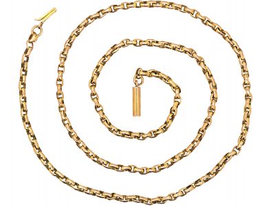 Victorian 9ct Gold Faceted Chain with Barrel Clasp